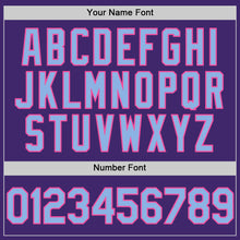 Load image into Gallery viewer, Custom Purple Light Blue-Pink Line Authentic Baseball Jersey