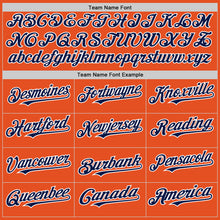 Load image into Gallery viewer, Custom Orange Navy-White Line Authentic Baseball Jersey