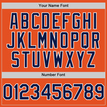 Load image into Gallery viewer, Custom Orange Navy-White Line Authentic Baseball Jersey