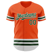 Load image into Gallery viewer, Custom Orange Green-White Line Authentic Baseball Jersey