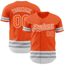 Load image into Gallery viewer, Custom Orange White-Gray Line Authentic Baseball Jersey
