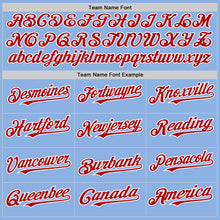 Load image into Gallery viewer, Custom Light Blue Red-White Line Authentic Baseball Jersey