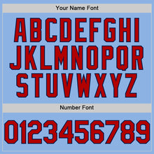 Charger l'image dans la galerie, Custom Light Blue Red-Navy Line Authentic Baseball Jersey