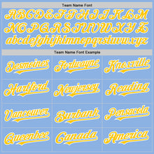 Load image into Gallery viewer, Custom Light Blue Yellow-White Line Authentic Baseball Jersey