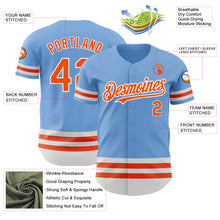Загрузить изображение в средство просмотра галереи, Custom Light Blue Orange-White Line Authentic Baseball Jersey