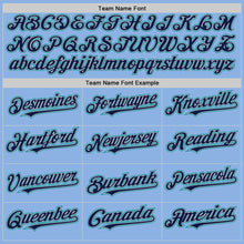 Load image into Gallery viewer, Custom Light Blue Navy Gray-Teal Line Authentic Baseball Jersey