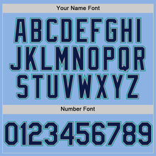 Load image into Gallery viewer, Custom Light Blue Navy Gray-Teal Line Authentic Baseball Jersey