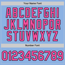 Load image into Gallery viewer, Custom Light Blue Pink-Black Line Authentic Baseball Jersey