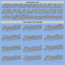 Load image into Gallery viewer, Custom Light Blue Gray-Steel Gray Line Authentic Baseball Jersey