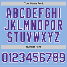 Load image into Gallery viewer, Custom Light Blue Purple-White Line Authentic Baseball Jersey