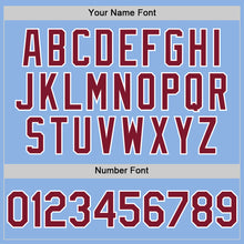 Load image into Gallery viewer, Custom Light Blue Crimson-White Line Authentic Baseball Jersey