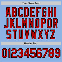 Load image into Gallery viewer, Custom Light Blue Red-Black Line Authentic Baseball Jersey