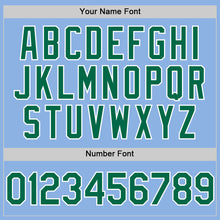 Load image into Gallery viewer, Custom Light Blue Kelly Green-White Line Authentic Baseball Jersey