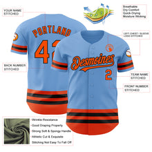 Загрузить изображение в средство просмотра галереи, Custom Light Blue Orange-Black Line Authentic Baseball Jersey