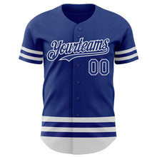 Load image into Gallery viewer, Custom Royal White Line Authentic Baseball Jersey
