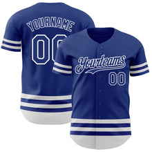 Load image into Gallery viewer, Custom Royal White Line Authentic Baseball Jersey
