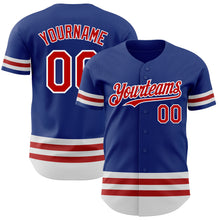Charger l'image dans la galerie, Custom Royal Red-White Line Authentic Baseball Jersey