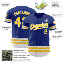 Charger l'image dans la galerie, Custom Royal Yellow-White Line Authentic Baseball Jersey