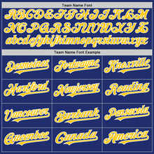Charger l'image dans la galerie, Custom Royal Yellow-White Line Authentic Baseball Jersey