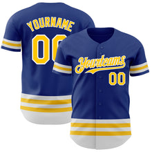 Charger l'image dans la galerie, Custom Royal Yellow-White Line Authentic Baseball Jersey