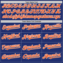 Load image into Gallery viewer, Custom Royal Orange-White Line Authentic Baseball Jersey