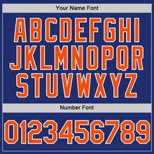 Load image into Gallery viewer, Custom Royal Orange-White Line Authentic Baseball Jersey