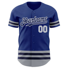 Charger l'image dans la galerie, Custom Royal Gray-Navy Line Authentic Baseball Jersey