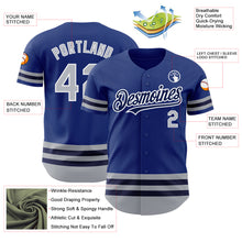 Charger l'image dans la galerie, Custom Royal Gray-Navy Line Authentic Baseball Jersey