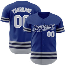 Charger l'image dans la galerie, Custom Royal Gray-Navy Line Authentic Baseball Jersey