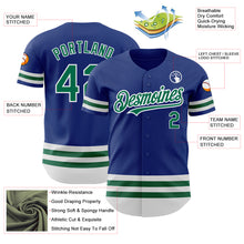 Load image into Gallery viewer, Custom Royal Kelly Green-White Line Authentic Baseball Jersey