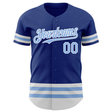 Load image into Gallery viewer, Custom Royal Light Blue-White Line Authentic Baseball Jersey
