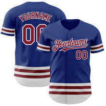 Load image into Gallery viewer, Custom Royal Crimson-White Line Authentic Baseball Jersey