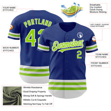 Load image into Gallery viewer, Custom Royal Neon Green-White Line Authentic Baseball Jersey
