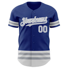 Charger l'image dans la galerie, Custom Royal Gray-White Line Authentic Baseball Jersey
