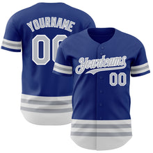 Charger l'image dans la galerie, Custom Royal Gray-White Line Authentic Baseball Jersey