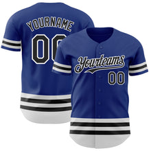 Load image into Gallery viewer, Custom Royal Black-White Line Authentic Baseball Jersey
