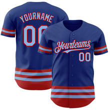 Charger l'image dans la galerie, Custom Royal Light Blue-Red Line Authentic Baseball Jersey