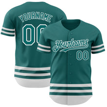 Charger l'image dans la galerie, Custom Teal White Line Authentic Baseball Jersey