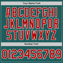 Charger l'image dans la galerie, Custom Teal Red-White Line Authentic Baseball Jersey