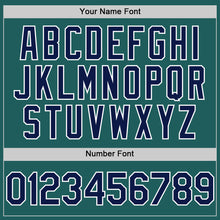 Charger l'image dans la galerie, Custom Teal Navy-White Line Authentic Baseball Jersey