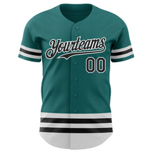 Charger l'image dans la galerie, Custom Teal Black-White Line Authentic Baseball Jersey