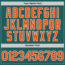 Charger l'image dans la galerie, Custom Teal Orange-White Line Authentic Baseball Jersey