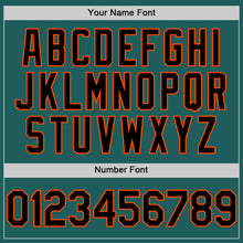 Charger l'image dans la galerie, Custom Teal Black-Orange Line Authentic Baseball Jersey
