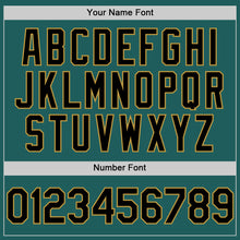 Charger l'image dans la galerie, Custom Teal Black-Old Gold Line Authentic Baseball Jersey