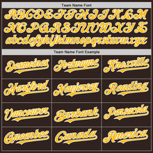 Load image into Gallery viewer, Custom Brown Gold-White Line Authentic Baseball Jersey
