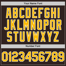 Load image into Gallery viewer, Custom Brown Gold-White Line Authentic Baseball Jersey