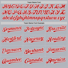 Load image into Gallery viewer, Custom Gray Red-White Line Authentic Baseball Jersey