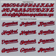 Load image into Gallery viewer, Custom Gray Red-Navy Line Authentic Baseball Jersey