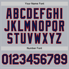 Load image into Gallery viewer, Custom Gray Navy-Red Line Authentic Baseball Jersey