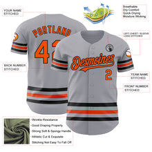 Load image into Gallery viewer, Custom Gray Orange-Black Line Authentic Baseball Jersey